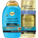 3 Adet Ogx Argan Oil Of Morocco Onarıcı Şampuan + Argan Oil Of Morocco Saç Bakım Yağı Set 1 Adet