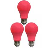 (3 Adet) Osaka 10W Pembe Işık E27 Duylu (Kalın Duy) Led Ampul