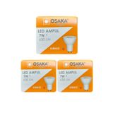 (3 Adet) Osaka 7W Kırmızı Işık Gu10 Duylu Led Çanak Ampul