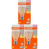 (3 Adet) Osram 6,5W (60W) 2700K (Sarı Işık) Dim Edilebilir E27 Duylu (Kalın Duy) Led Şeffaf Ampul