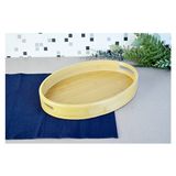 3 Adet Paçi Bambu Oval Derin Tepsi 36X26 Cm