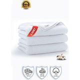 3 Adet | Pamuklu, Beyaz El Havlusu | El, Yüz, Baş Havlusu | Spa ve Otel Havlusu (50X90 Cm) - 50 x 90 cm