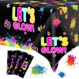 3 Adet Parlayan Parti Masa Örtüleri Neon Parti Masa Örtüleri Karanlıkta Parlayan Parti Masa Örtüleri Süslemeleri Neon Parti Masa Örtüsü Malzemeleri Glow Parti Şekerleri, Neon Doğum Günü Partisi ve