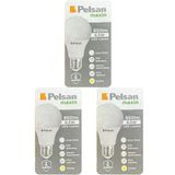 (3 Adet) Pelsan 8,5W 2700K (Sarı Işık) E27 Duylu (Kalın Duy) Led Ampul
