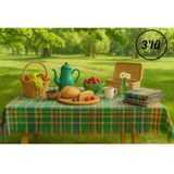 3 Adet Pöti Kare Sofra Örtüsü, Masa Örtüsü Saçaklı (140X140)-Renkli