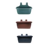 3 Adet Renkli Nergiz Kolay Askı Balkon Saksısı 40 cm 6,5 lt Antresit, Kahverengi, Yeşil (Karışık Renk)