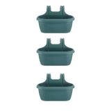 3 Adet Renkli Nergiz Kolay Askı Balkon Saksısı 40 cm 6,5 lt Antresit, Kahverengi, Yeşil (Yeşil)