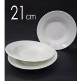 3 Adet Sağlam Beyaz Melamin 21cm Çukur Yemek Tabağı Ev Lokanta Tipi Porsiyon Sulu Yemek Haşlama Kabı