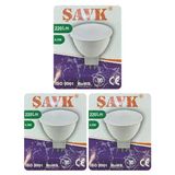 (3 Adet) Şavk 12Volt Ac/Dc 4,5W (22W) Beyaz Işık (6500K) Gu5.3 Duylu (İğne Bacak) Led Çanak Ampul