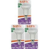 (3 Adet) Şavk 6W (37W) Sarı Işık (3000K) E14 Duylu (İnce Duy) Led R50 Ampul