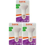 (3 Adet) Şavk 8W (54W) Sarı Işık (3000K) E27 Duylu (Kalın Duy) Led R63 Ampul