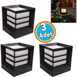 3 Adet Set Üstü Mega Izgaralı Bahçe Duvar Armatürü 60 cm Aplik Suya Dayanıklı Modern Dış M - Çok Renkli