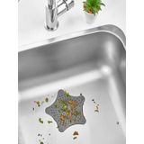 3 Adet Siyah Deniz Yıldızı Lavabo Süzgeci, Lavabo Tıkacı, Silikon Süzgeç Siyah