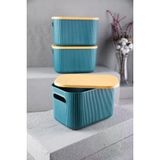3 Adet Storage 6Lt Yesil Cok Amacli Dolap Ici Duzenleyici Kapakli Kutu, Dekoratif Kutusu