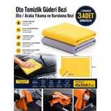 3 ADET Süper Emici Oto Temizlik Güderi Bezi Oto / Araba Yıkama ve Kurulama Bezi orta Boy 43 x 32 cm