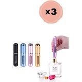 3 Adet Taşınabilir Mini Doldurmalı Parfüm Şisesi Cep Parfümü Seyahat Tipi Çanta Içi 5ml