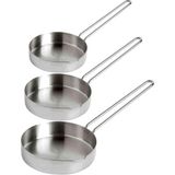 3 Adet Tava Ultra Lüks Paslanmaz Inox Çelik Sos Tava Seti 12-14-16 cm Metal Saplı Çok Amaçlı Tavalar