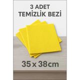 3 Adet Temizlik Bezi Premium Seri Süper Emici 35 X 38 Mutfak Bezi Kuru Islak Zemin Genel Temizlik