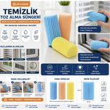 3 Adet Temizlik Toz Alma Süngeri | Nemli Kullanımlı Yeniden Kullanılabilir Sihirli Temizlik Süngeri | Panjur, Cam, Ray Temizleyici 10,5 x 6 cm