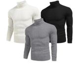 3 Adet Unisex Kaşkorse Boğazlı Full Likralı Fitilli Body Kazak