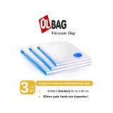 3 Adet Vakumlu Poşet Seti 55 Cm X 90 Cm Orta Boy Yastık, Elbise Vakumlu Hurç Şeffaf