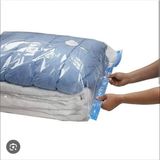 (3 Adet) Vakumlu Poşet Seti 70 cm x 100 cm (Büyük Boy) Yastık, Battaniye, Elbise Vakumlu Hurç - Şeffaf - 70x100
