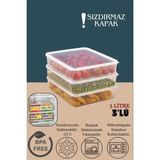 3 Adet Vakumlu Sızdırmaz Erzak Fresh Saklama Kabı Seti 3 Litre - Şeffaf - Buzdolabı Düzenleyici - 3 lü