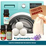 3 Adet Xxl Çamaşır Yün Kurutma Topu- 3 Adet 10 ml Esans - Kurutma Makinesi Için Doğal Yerli Üretim