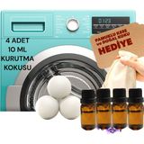 3 Adet Xxl Doğal Yerli Üretim Çamaşır Yün Kurutma Topu 4 Adet 10 ml Esans - Kurutma Makinesi Için