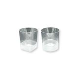 3 AdetKristal Sert Plastik Mika Yuvarlak ve Kare Bardak 10'arlı Paket