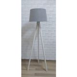 3 Ayaklı Ahşap Tripod Üç Ayaklı Lambader Beyaz Ayak Gri Başlık