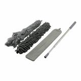 3 Başlıklı Teleskopik Mikrofiber Toz Alma Seti - 205 cm Uzayan Saplı, Esnek Bükülebilir Tavan ve Ulaşılması Zor Alan Temizlik Aparatı (Püskül, Makarna, Düz Başlık)