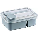 3 Bölmeli Beslenme Kabı 920 Ml Sosluklu Sızdırmaz Kapaklı Bpa İçermez Çatal Kaşık Dahil Lunch Box Bölmeli Yemek Kabı (Mavi)