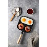 3 Bölmeli Granit Döküm Tava, Pancake, Yumurta, Mücver, Omlet Için Ideal - Seçenek 1 - Açık Mavi