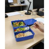 3 Bölmeli Lunch Box, Ofis ve Piknik Kullanımına Uygun Şık Saklama Kabı, Turuncu (Yeşil) - 0,5 x 7 cm