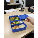 3 Bölmeli Lunch Box, Ofis ve Piknik Kullanımına Uygun Şık Saklama Kabı, Turuncu (Yeşil)