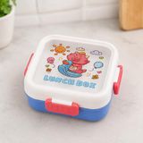 3 Bölmeli Paslanmaz Çelik Çocuk Beslenme Kabı, Kilitli Lunch Box,Kırmızı
