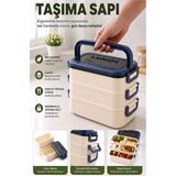 3 Bölmeli Renkli Beslenme Kutusu Yemek Saklama Kabı - Çok Renkli