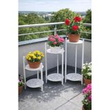 3 BOY BEYAZ METAL TEPSİLİ ÇİÇEKLİK, ÇİÇEK RAFI 1496