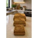3 Boy Rattan Ayaklı Kapaklı Sunumluk Tepsi Seti Doğal El İşçiligi Sunum Sepeti Organizer Meyvelik