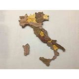 3 Boyutlu Ahşap Italya Haritası – Katmanlı ve Derinlikli Tasarım – 75X65 cm – Şablon ve Yapıştırıcı Dahil - Beyaz
