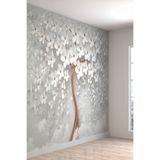 3 Boyutlu Çiçekli Ağaç Desenli Silinebilir Sağlıklı Tekstil Duvar Kağıdı, 240 x 180
