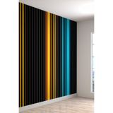 3 Boyutlu Çizgili Neon Işık Desenli Isı Ve Ses Yalıtımlı Sağlıklı Tekstil Duvar Kağıdı, 220 x 260