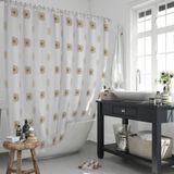 3 Boyutlu Duş Perdesi-Kahverengi Kareli Banyo Perdesi, Lüx Küvet Perdesi 180x200cm Duşakabin Perde