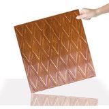 3 Boyutlu Duvar Paneli Kabartmalı Baklava Desen Pvc 41X41 Cm/ 6 Adet /1 M² Altın Meşe - Açık Meşe - 41 x 41