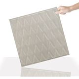 3 Boyutlu Duvar Paneli Kabartmalı Baklava Desen Pvc 41X41 Cm/ 6 Adet /1 M² Beyaz Huş - Bej - 41 x 41