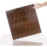 3 Boyutlu Duvar Paneli Kabartmalı Baklava Desen Pvc 41X41 Cm/ 6 Adet /1 M² Teak - Ahşap Rengi - 41 x 41