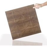 3 Boyutlu Duvar Paneli Kabartmalı Geometrik Yuvarlak Desen Pvc 41X41 Cm/ 6 Adet /1 M² Antik - Açık Kahverengi - 41 x 41