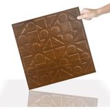 3 Boyutlu Duvar Paneli Kabartmalı Kareli Yuvarlak Desen Pvc 41X41 Cm/ 6 Adet /1 M² Altın Meşe - Açık Meşe - 41 x 41