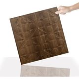 3 Boyutlu Duvar Paneli Kabartmalı Kareli Yuvarlak Desen Pvc 41X41 Cm/ 6 Adet /1 M² Antik - Açık Kahverengi - 41 x 41